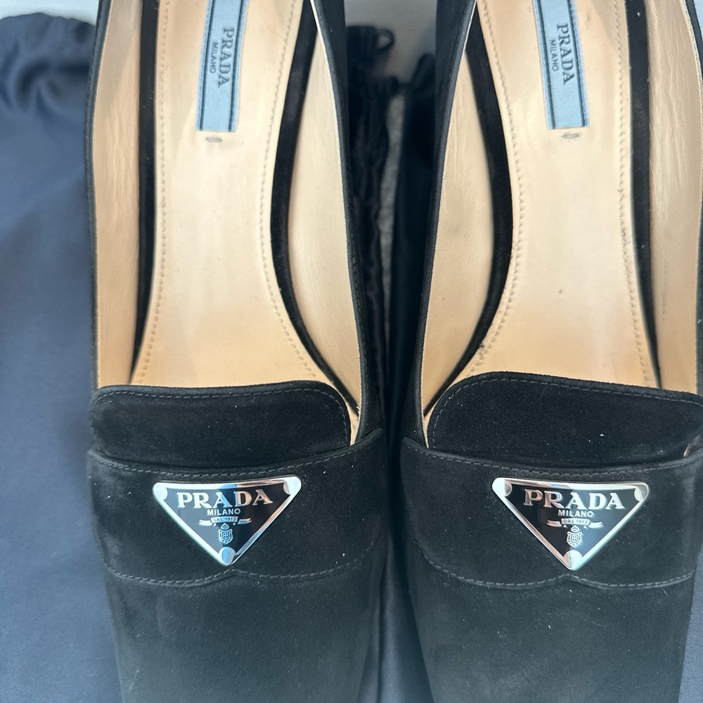 Prada Women's Black Suede Loafers size 42 - Picture 6 of 8